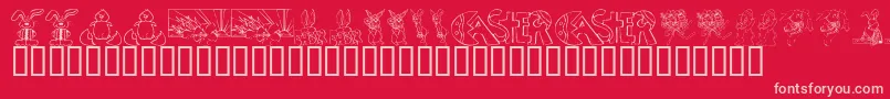 KrEasterNo2 Font – Pink Fonts on Red Background