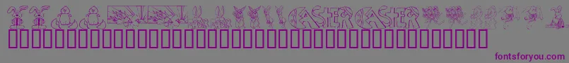 フォントKrEasterNo2 – 紫色のフォント、灰色の背景