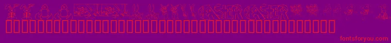 KrEasterNo2-Schriftart – Rote Schriften auf violettem Hintergrund