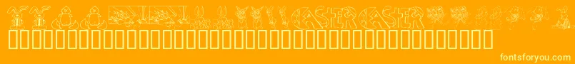 KrEasterNo2-Schriftart – Gelbe Schriften auf orangefarbenem Hintergrund