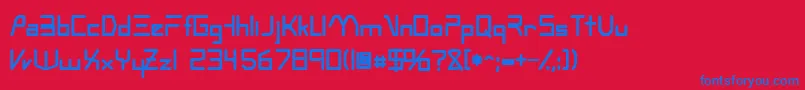 フォントOscillosskBold – 赤い背景に青い文字