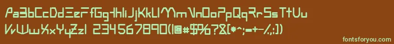 フォントOscillosskBold – 緑色の文字が茶色の背景にあります。