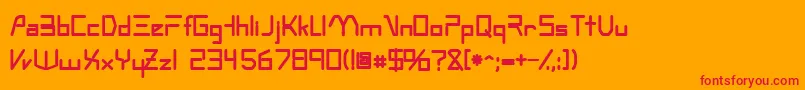 フォントOscillosskBold – オレンジの背景に赤い文字