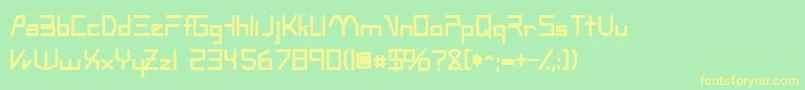 フォントOscillosskBold – 黄色の文字が緑の背景にあります