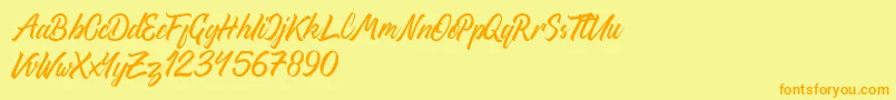 ThipeTypefaceDemo Font – Orange Fonts on Yellow Background