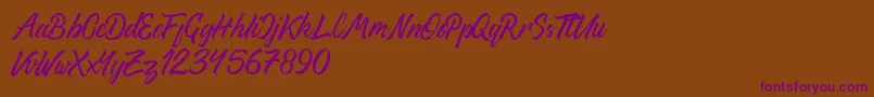 ThipeTypefaceDemo Font – Purple Fonts on Brown Background