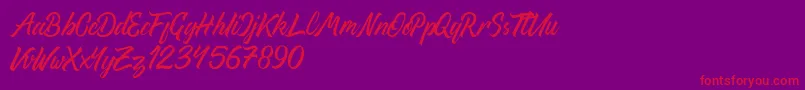 ThipeTypefaceDemo-Schriftart – Rote Schriften auf violettem Hintergrund