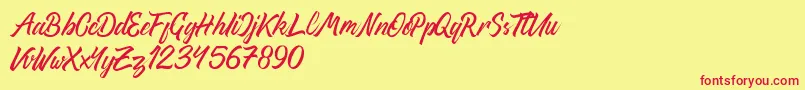 ThipeTypefaceDemo Font – Red Fonts on Yellow Background