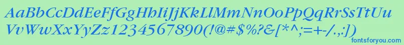 ItcGaramondLtBookItalic Font – Blue Fonts on Green Background