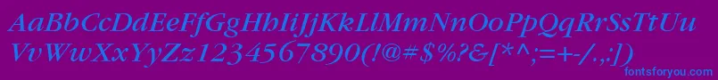 ItcGaramondLtBookItalic Font – Blue Fonts on Purple Background