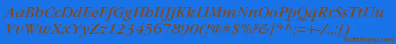 ItcGaramondLtBookItalic Font – Brown Fonts on Blue Background