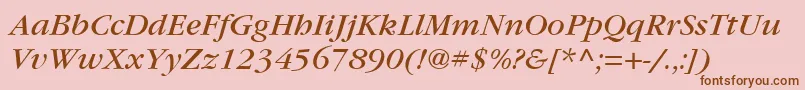 ItcGaramondLtBookItalic Font – Brown Fonts on Pink Background