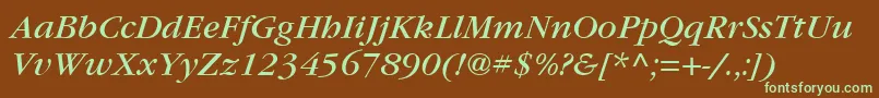 ItcGaramondLtBookItalic Font – Green Fonts on Brown Background