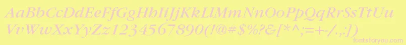 ItcGaramondLtBookItalic Font – Pink Fonts on Yellow Background