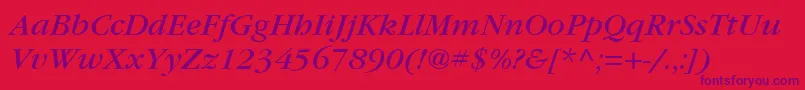 ItcGaramondLtBookItalic Font – Purple Fonts on Red Background