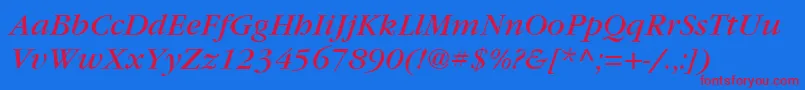 ItcGaramondLtBookItalic Font – Red Fonts on Blue Background