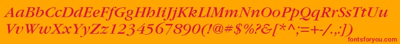 ItcGaramondLtBookItalic Font – Red Fonts on Orange Background