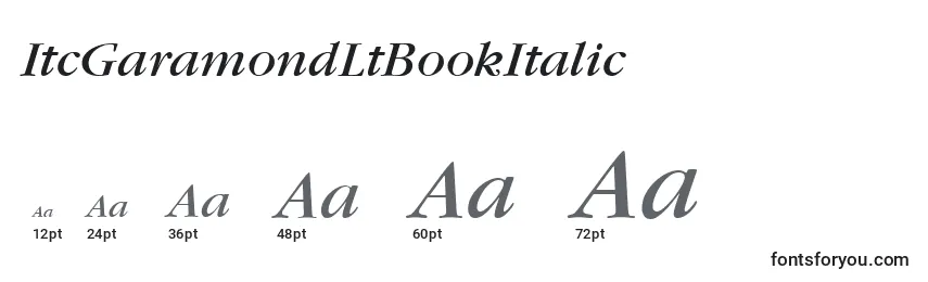 Размеры шрифта ItcGaramondLtBookItalic