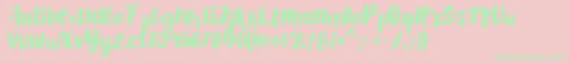 AlexdirteBrushFont Font – Green Fonts on Pink Background