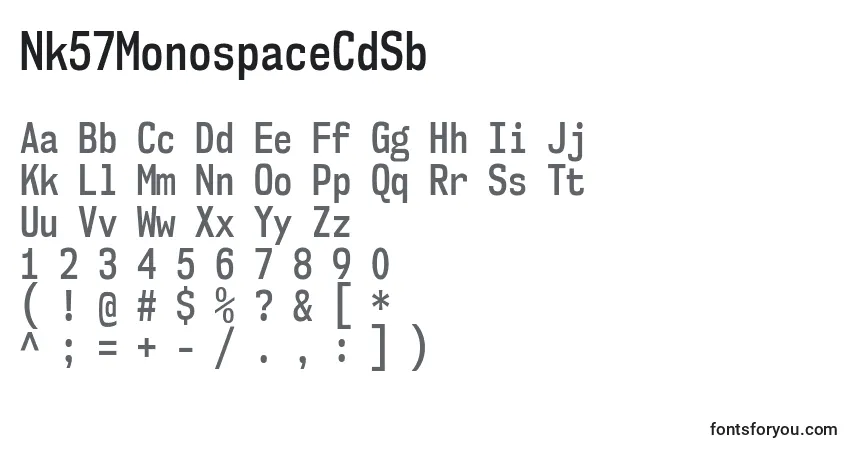 Nk57MonospaceCdSb-fontti – aakkoset, numerot, erikoismerkit