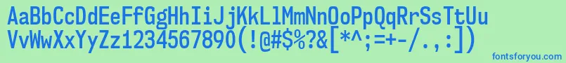 Nk57MonospaceCdSb Font – Blue Fonts on Green Background