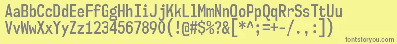 Nk57MonospaceCdSb Font – Gray Fonts on Yellow Background