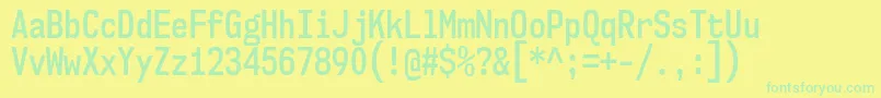 Nk57MonospaceCdSb Font – Green Fonts on Yellow Background