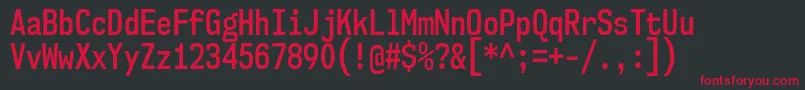 Nk57MonospaceCdSb Font – Red Fonts on Black Background