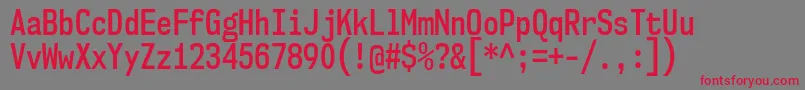 フォントNk57MonospaceCdSb – 赤い文字の灰色の背景