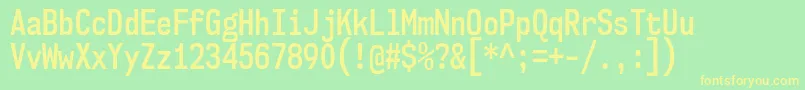 Nk57MonospaceCdSb-Schriftart – Gelbe Schriften auf grünem Hintergrund