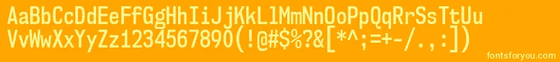 Nk57MonospaceCdSb Font – Yellow Fonts on Orange Background