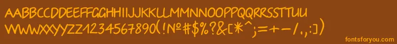 Irina Font – Orange Fonts on Brown Background