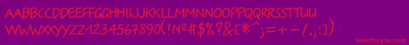 Weitere Informationen zur Irina-Schriftart Irina-Schriftart – Rote Schriften auf violettem Hintergrund