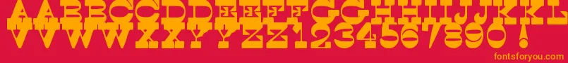Fonte SpoghettiWesternTfb – fontes laranjas em um fundo vermelho