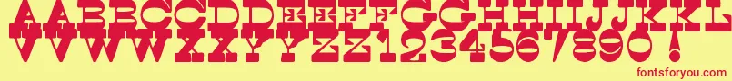 Więcej informacji o czcionce SpoghettiWesternTfb Czcionka SpoghettiWesternTfb – czerwone czcionki na żółtym tle