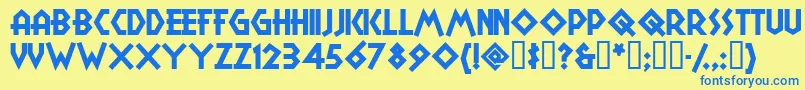 Campgranadanf Font – Blue Fonts on Yellow Background
