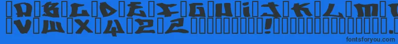 フォントWriters ffy – 黒い文字の青い背景
