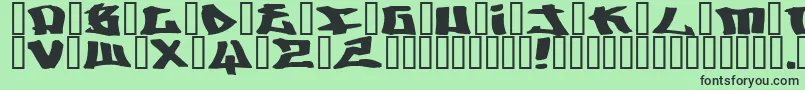 フォントWriters ffy – 緑の背景に黒い文字