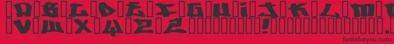 フォントWriters ffy – 赤い背景に黒い文字