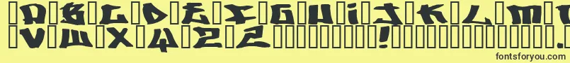 Writers ffy-Schriftart – Schwarze Schriften auf gelbem Hintergrund
