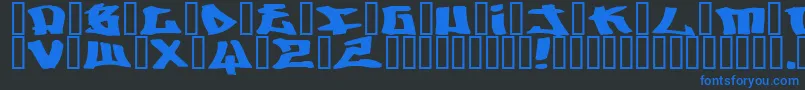 フォントWriters ffy – 黒い背景に青い文字