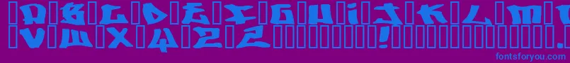 フォントWriters ffy – 紫色の背景に青い文字