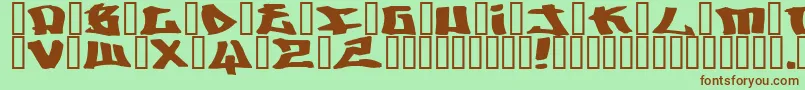 フォントWriters ffy – 緑の背景に茶色のフォント