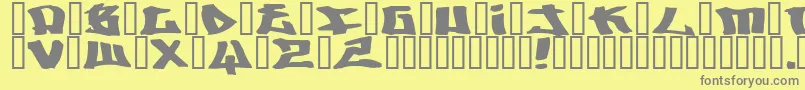フォントWriters ffy – 黄色の背景に灰色の文字
