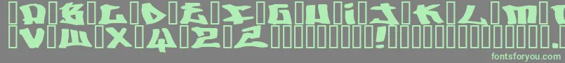 フォントWriters ffy – 灰色の背景に緑のフォント