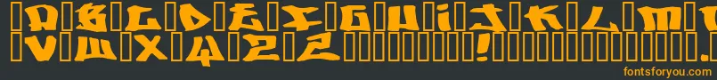 フォントWriters ffy – 黒い背景にオレンジの文字