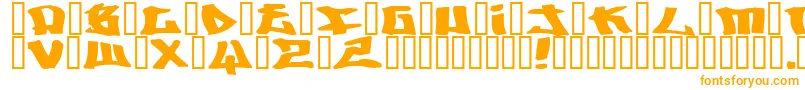 フォントWriters ffy – 白い背景にオレンジのフォント