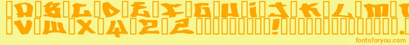 Шрифт Writers ffy – оранжевые шрифты на жёлтом фоне