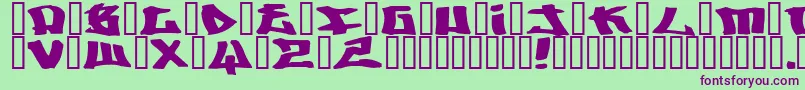 フォントWriters ffy – 緑の背景に紫のフォント