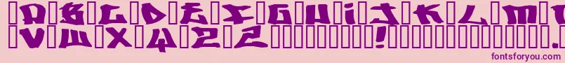 Writers ffy-Schriftart – Violette Schriften auf rosa Hintergrund